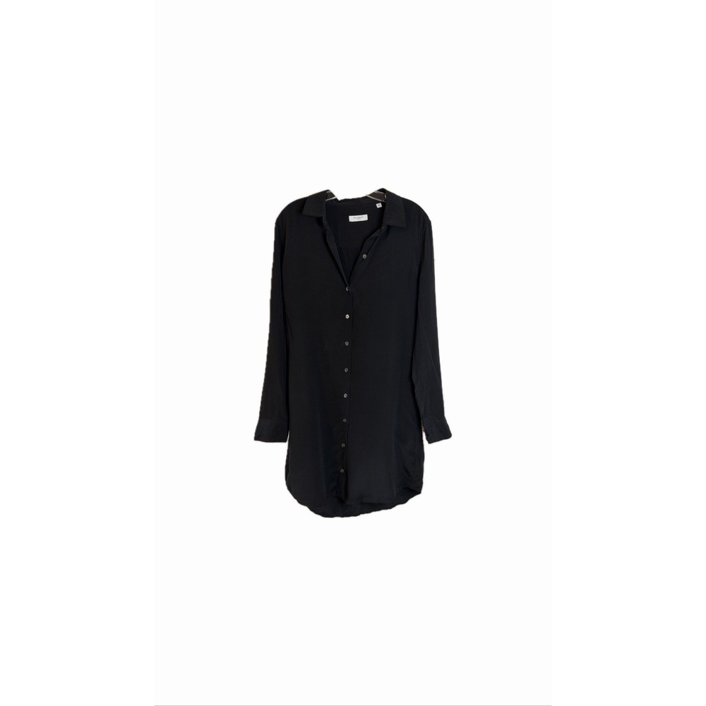 EQUIPMENT FEMME SILK VINTAGE BLACK SHIRT DRESS SIZE: M